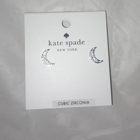New Kate Spade Moon Earrings NWT - Picture 2 of 6